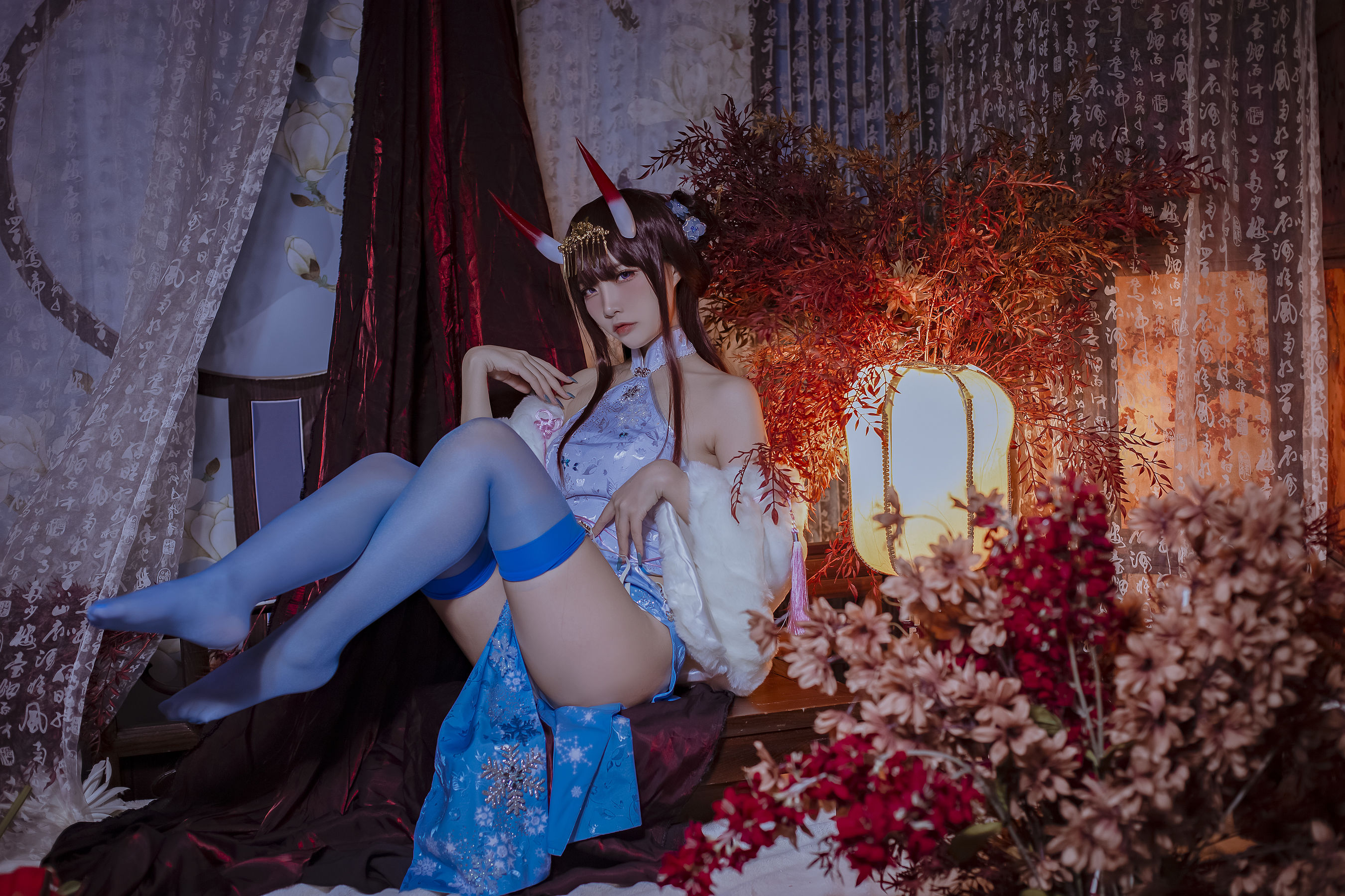 人气Coser二佐Nisa - 碧蓝航线 能代旗袍 写真套图3