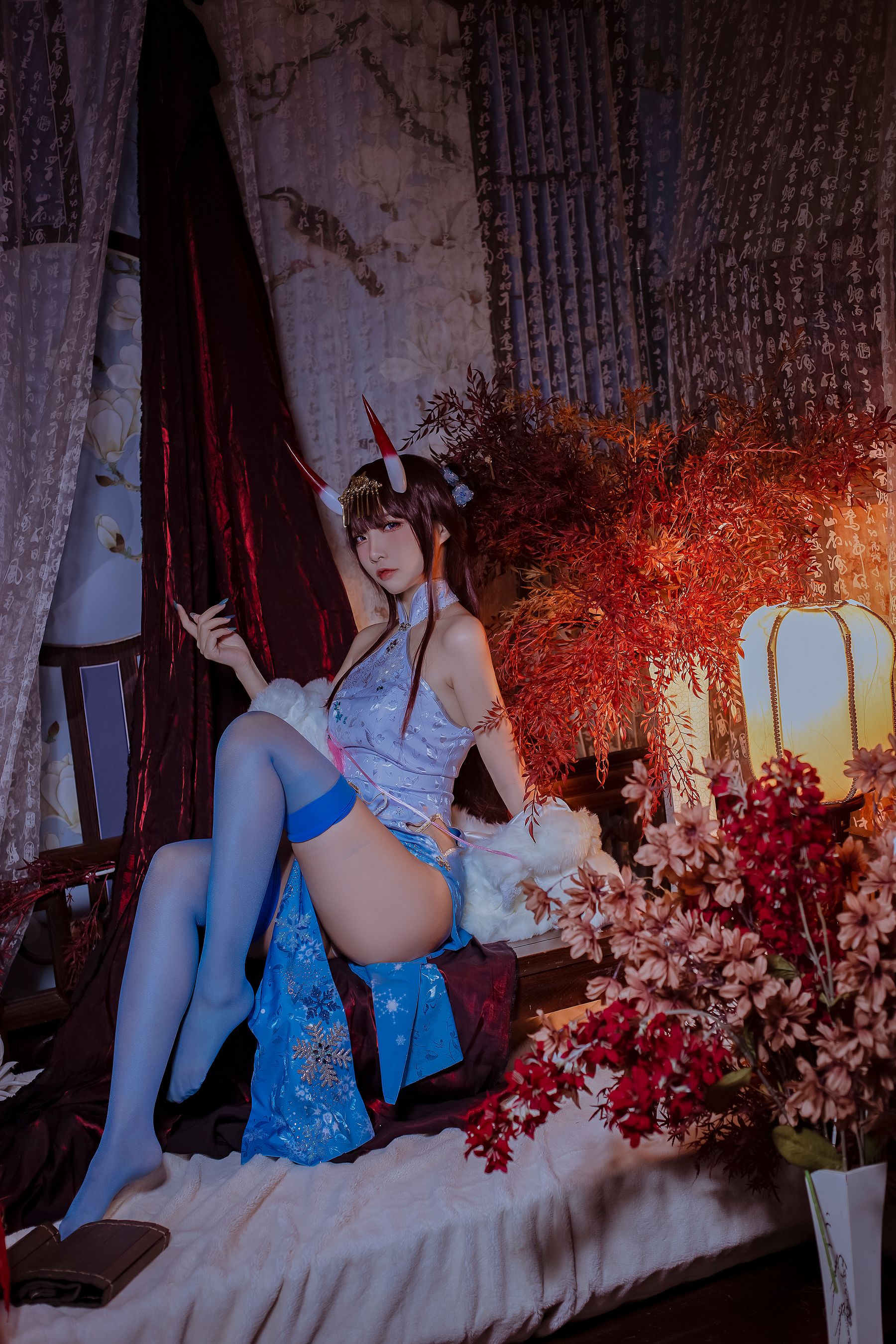 人气Coser二佐Nisa – 碧蓝航线 能代旗袍 写真套图