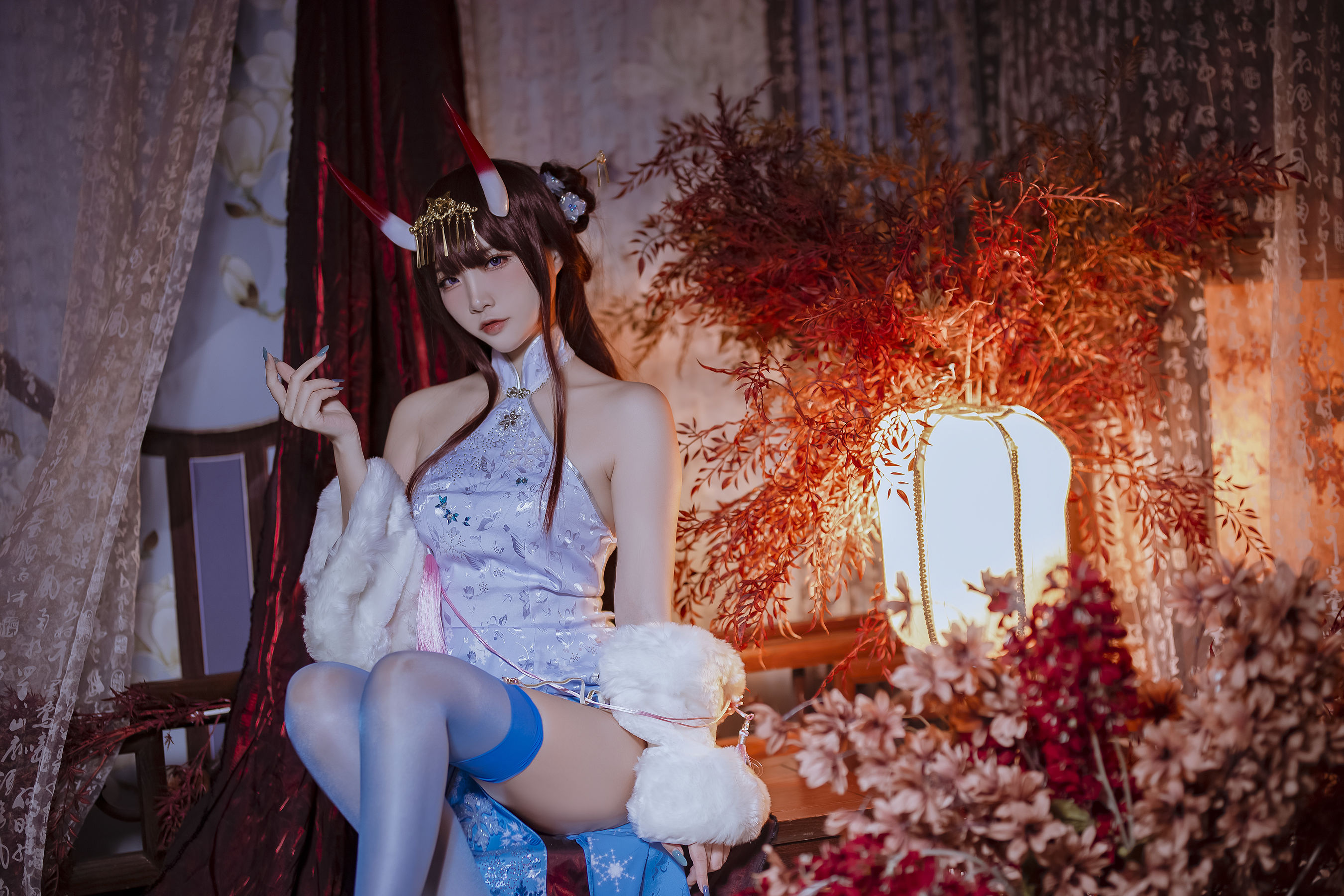 人气Coser二佐Nisa - 碧蓝航线 能代旗袍 写真套图5