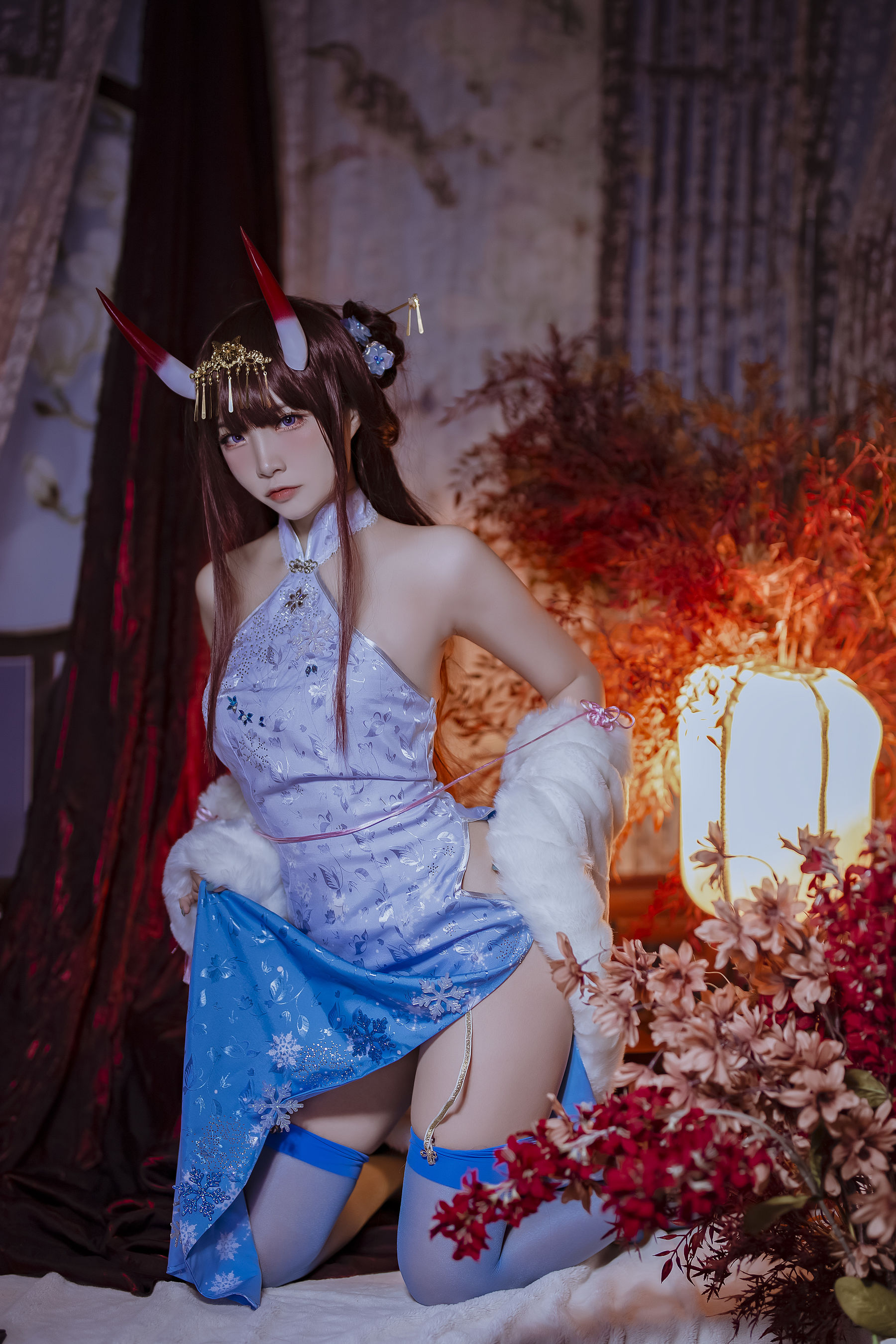 人气Coser二佐Nisa - 碧蓝航线 能代旗袍 写真套图12